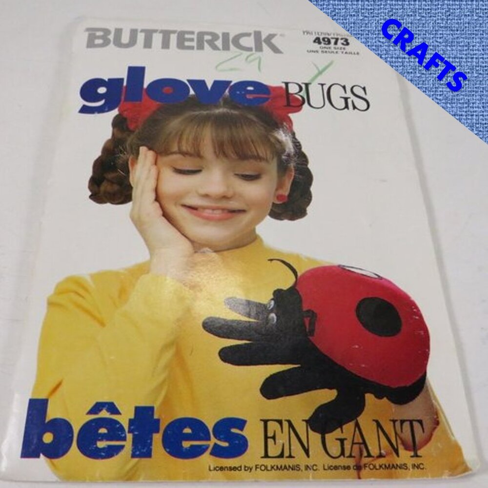 Butterick 4973 Sewing Pattern  Ladybug Hand puppet UNCUT